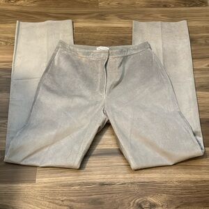 New Frontier Suede Genuine Soft Light Gray Zip Button Up Pants 10